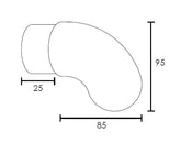 MOD 50 - ROUND HANDRAIL CURVED END 316 STAINLESS STEEL